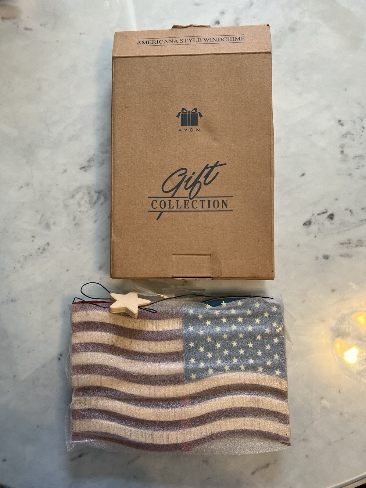 Avon Gift Collection American Style Windchime American Flag Patriotic 2002 NIB gallery