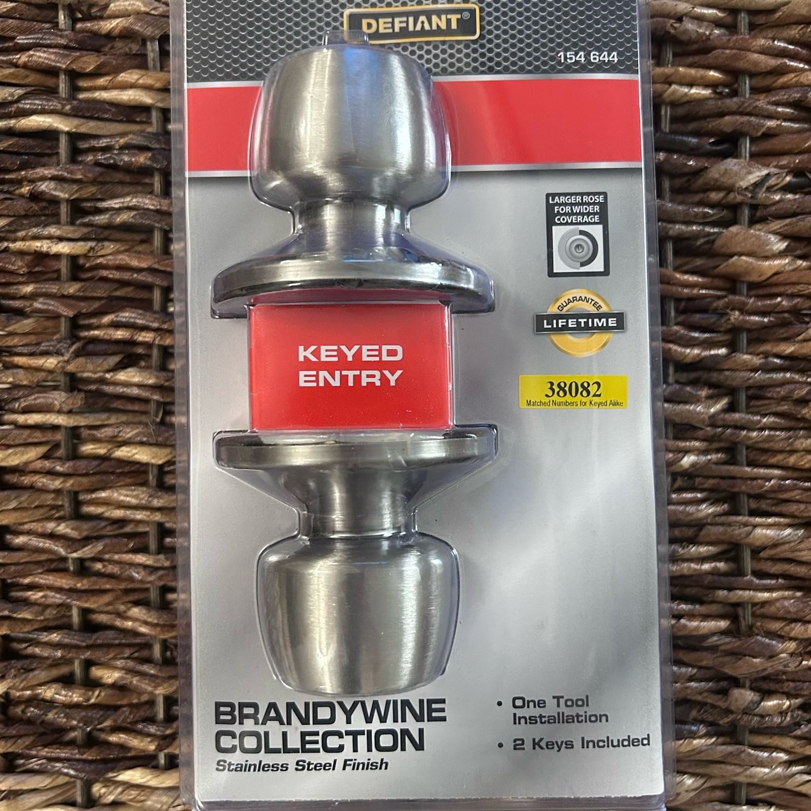 Defiant Brandywine Keyed Entry Door Knob Lock Set, Stainless Steel, Keys gallery