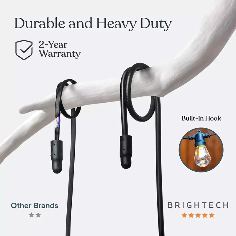 Brightech Ambience Pro Solar Powered Outdoor String Lights - 27 Ft. (12 Bulbs) gallery