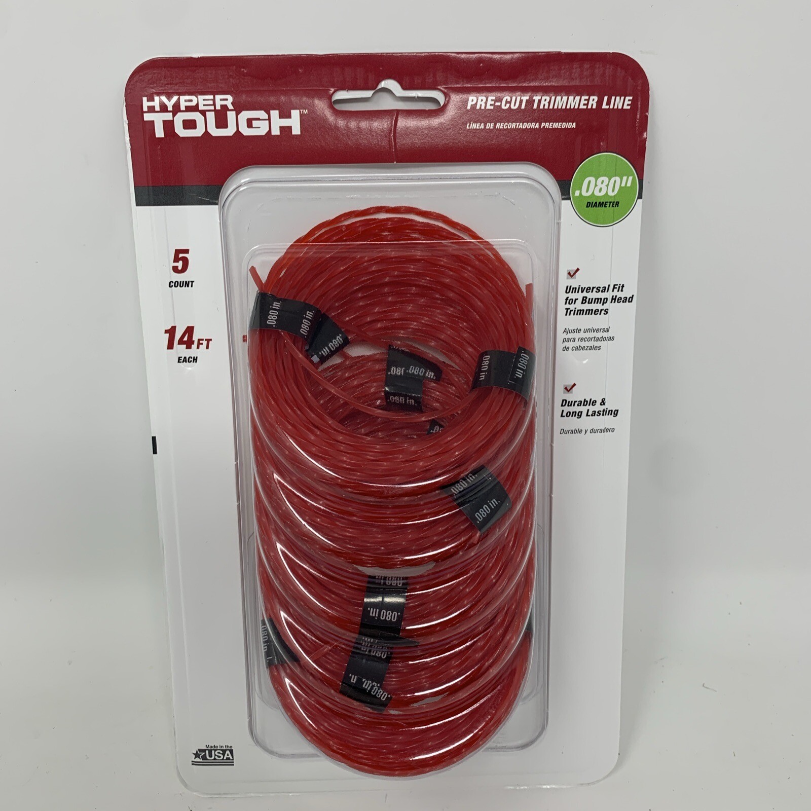 Hyper Tough 5 count Nylon Trimmer Line Coil - .080” X 14’ ea Coil Universal Fit gallery