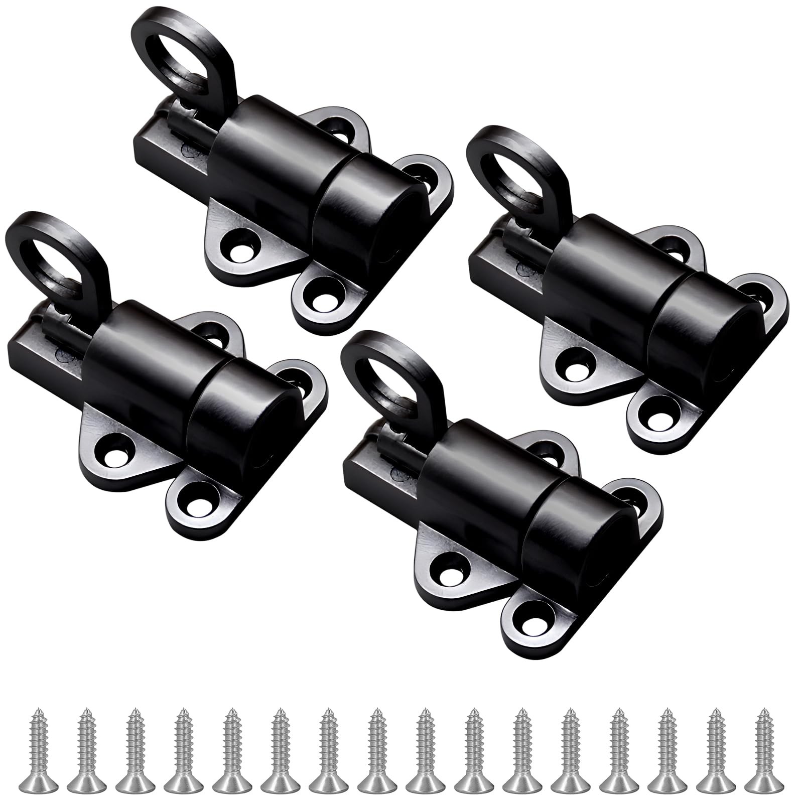 4 Packs Self Closing Latch Spring Door Lock, Resilient Bolt Latch Security Auto gallery