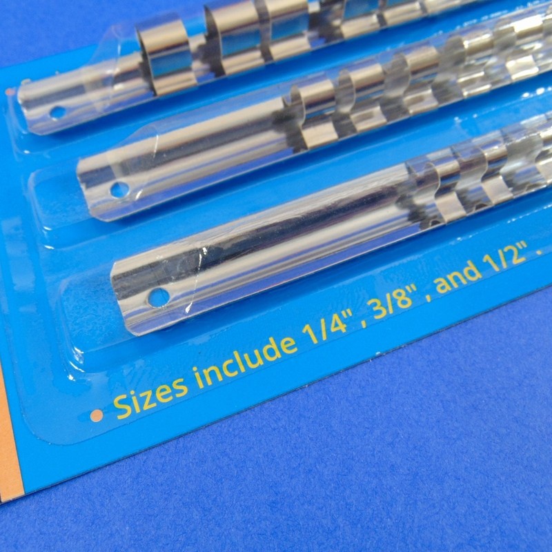 Cal-Hawk 3 Pc Socket Holder Set 1/4" 3/8" 1/2" Drive Spring Steel Organizer Rail gallery
