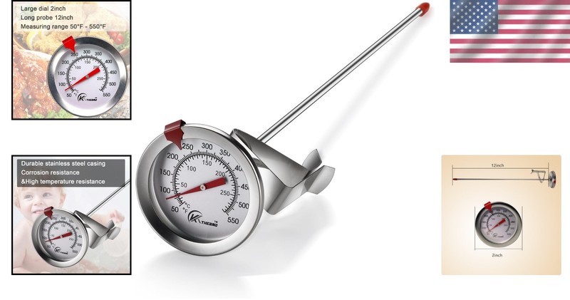 Durable 2" Instant Read Meat Cooking Thermometer - Perfect for Grilling & Frying gallery