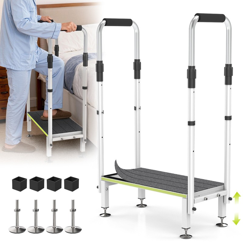 Step Stool with Handle for Elderly,Wide Platform and Anti-Slip Mats gallery