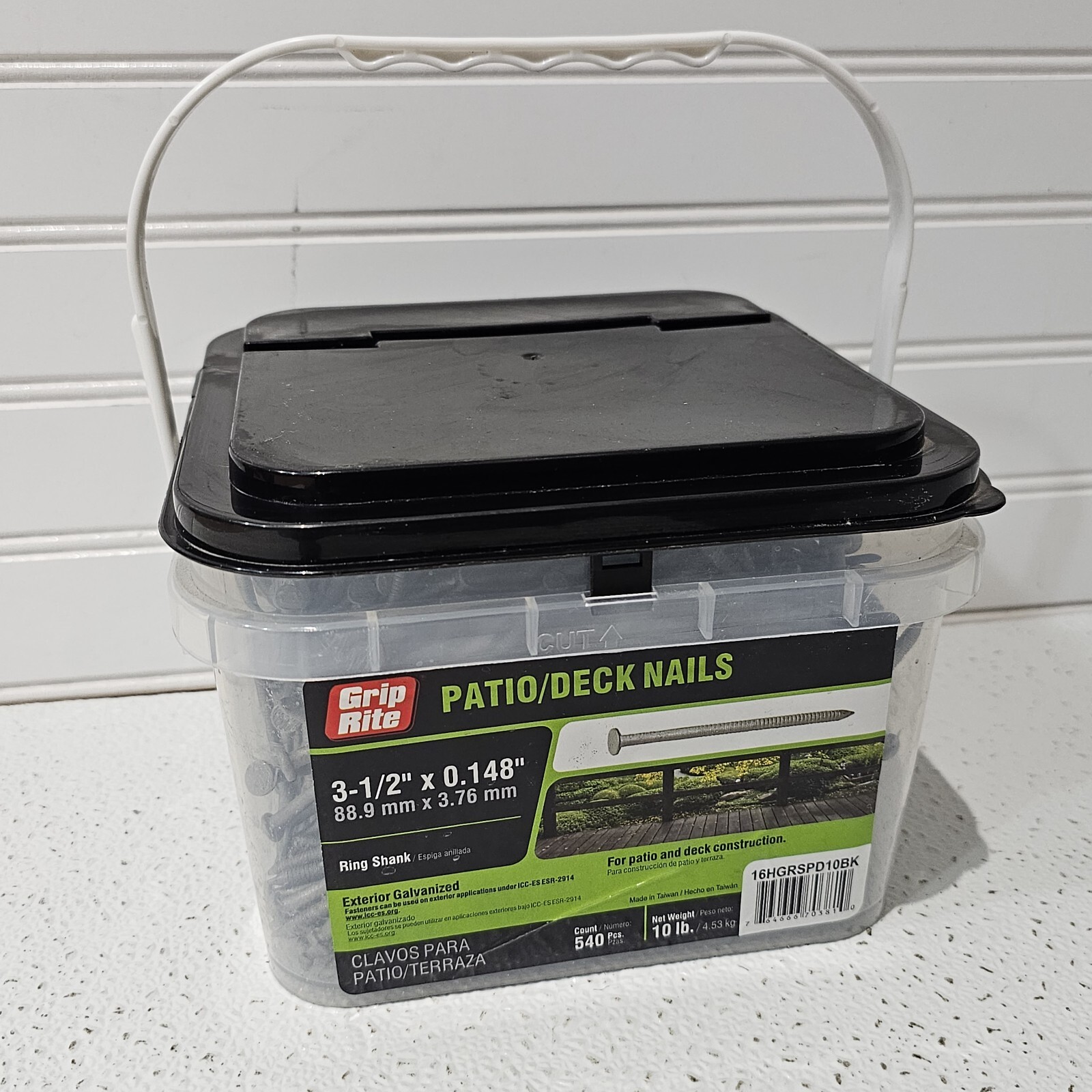 Grip-Rite 3-1/2" x 0.148" Galvanized EXTERIOR Patio/Deck Nails 10 Lb RING SHANK gallery