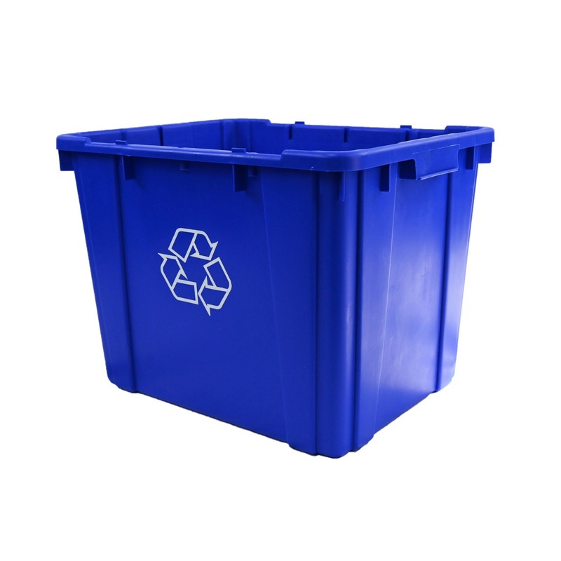 Project Source 14 Gallon Blue Recycling Bin Stackable Heavy Duty Indoor USA gallery