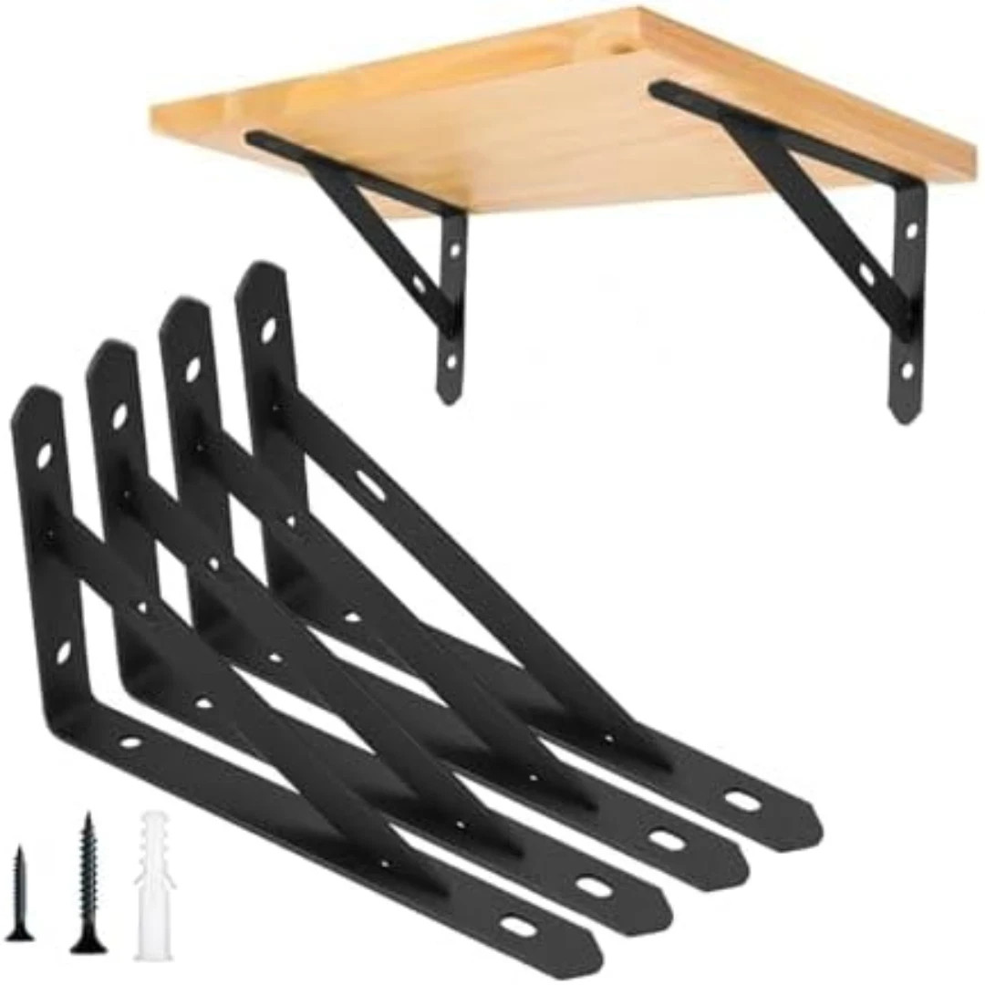 8 Pack Metal Shelf Brackets Heavy Duty Shelf Brackets Metal Wall Mount L Shaped gallery