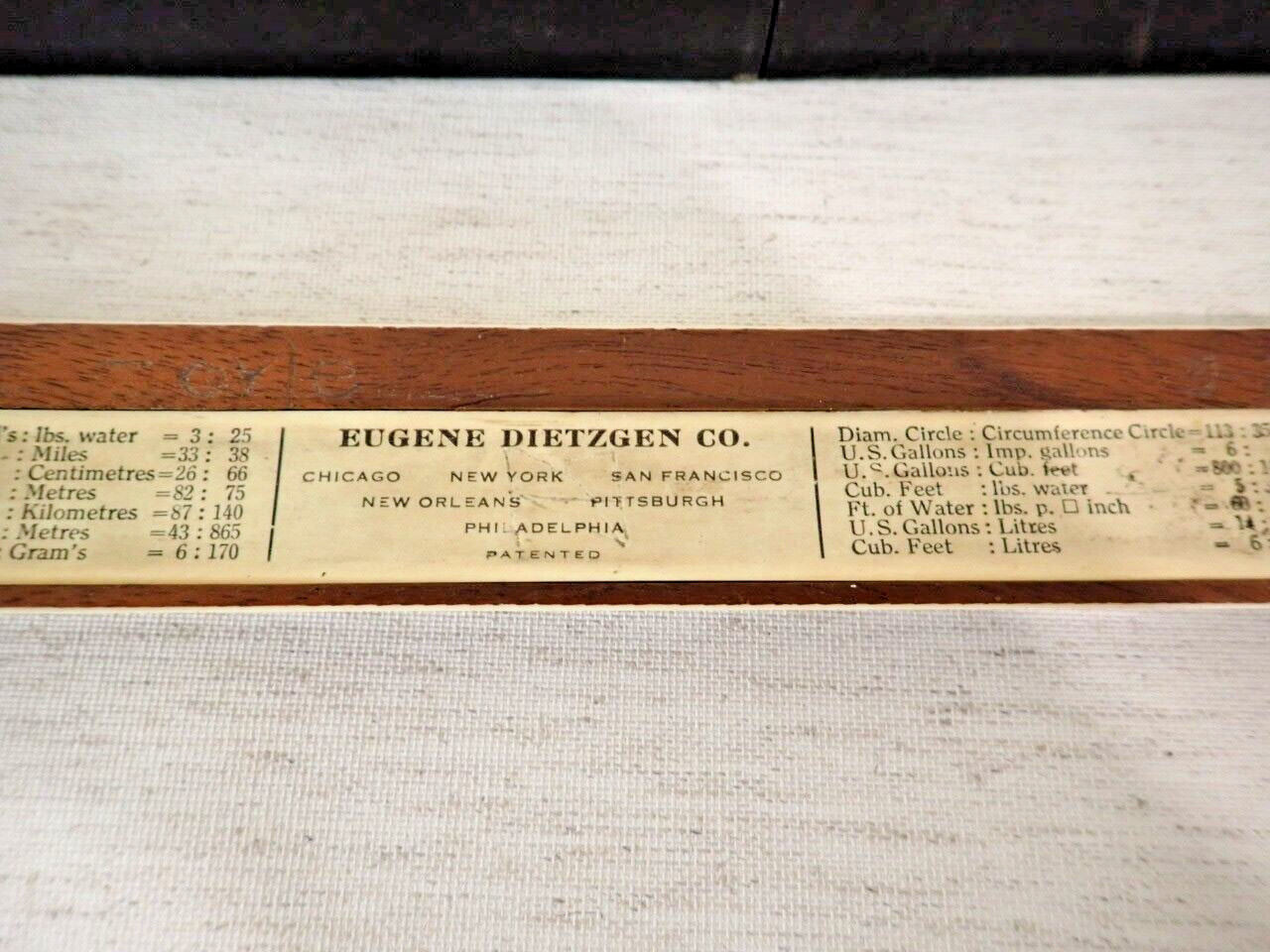 Vng. Eughene Dietzgen Mannheim Slide Rule Engineering Multilog Wood 4sided Ruler gallery