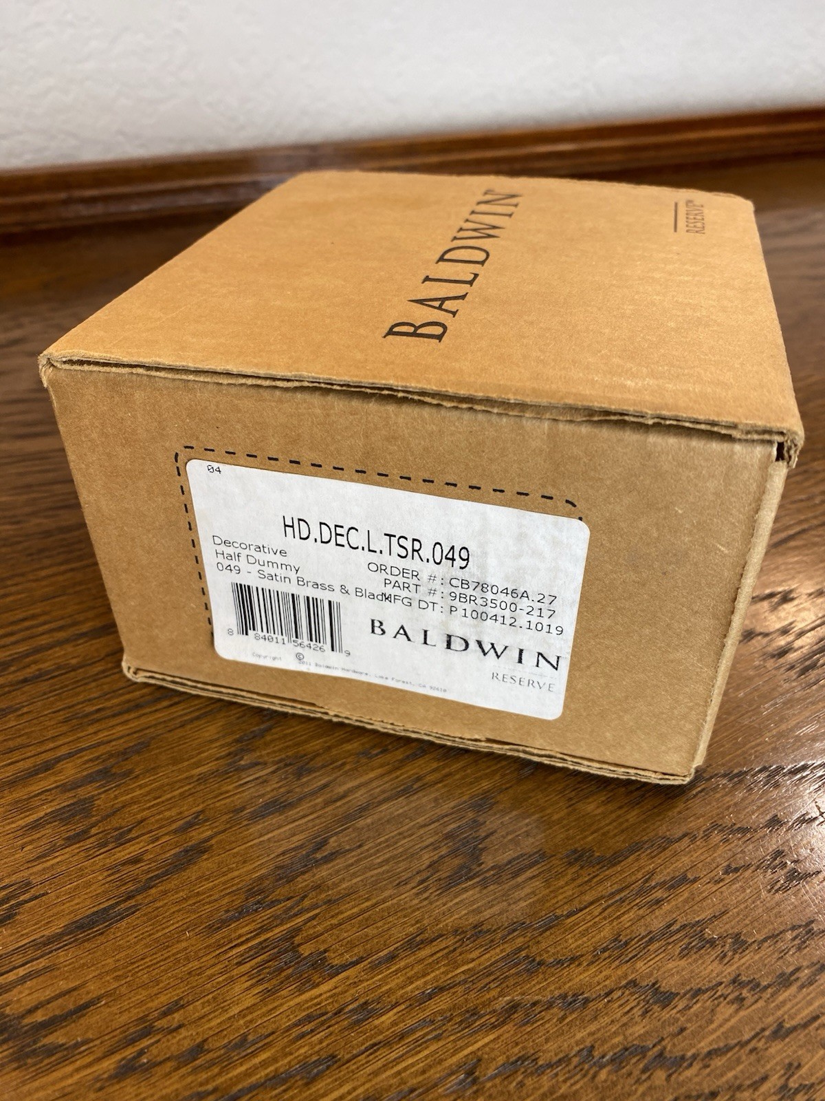 Baldwin Reserve Decorative Dummy Traditional Square Rose Satin Brass & Black gallery