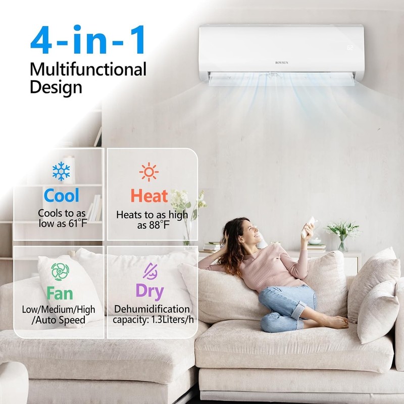 18000 BTU Mini Split Air Conditioner Indoor Unit Only, 230V Ductless Wall Mou... gallery