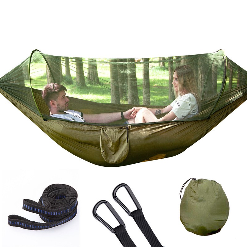 660lbs Portable Double Person Camping Hammock Tent with Mosquito Net Hanging Bed gallery