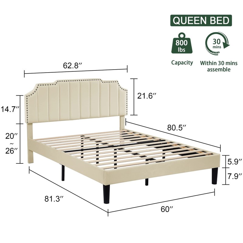 Base De Cama De Madera Beige Queen Size Con Cabecera Espaldar Baratos En Oferta gallery