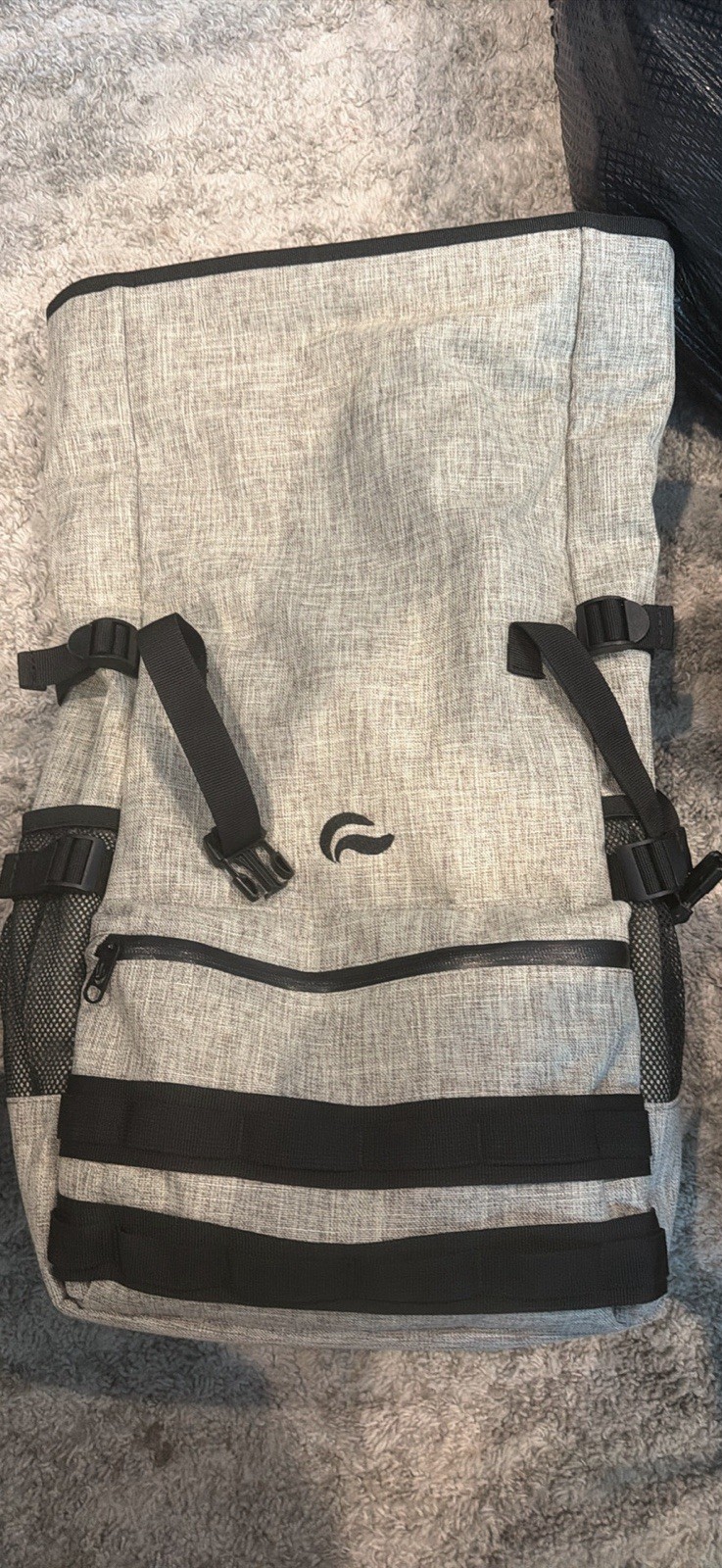 Gray Hiking Backpack Buckle Closure 3 External Pockets Padded Straps Adjustable 4