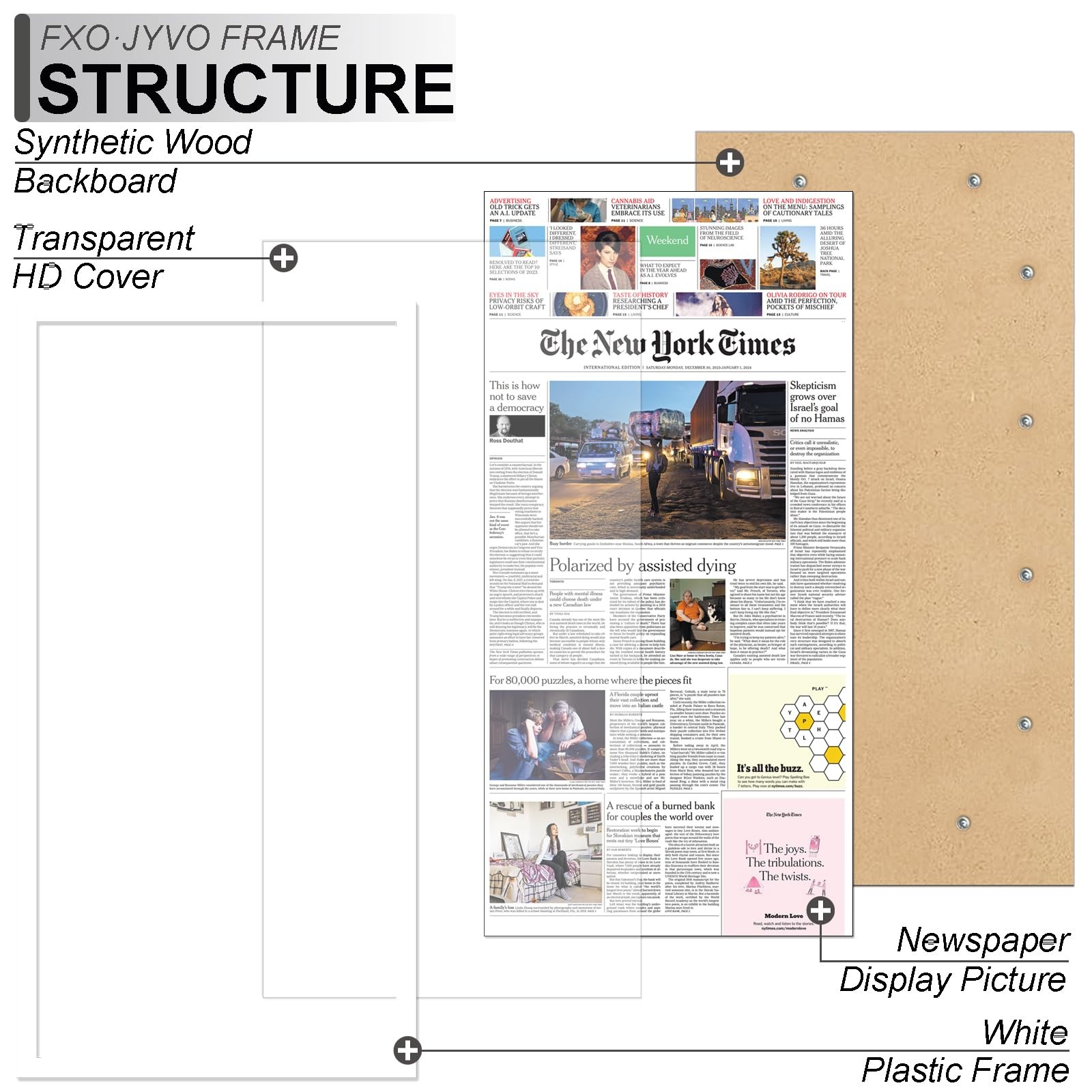 11x22 Newspaper Frame, Display 11 x 22 Inch Newspaper Front Page for Wall, Li... gallery