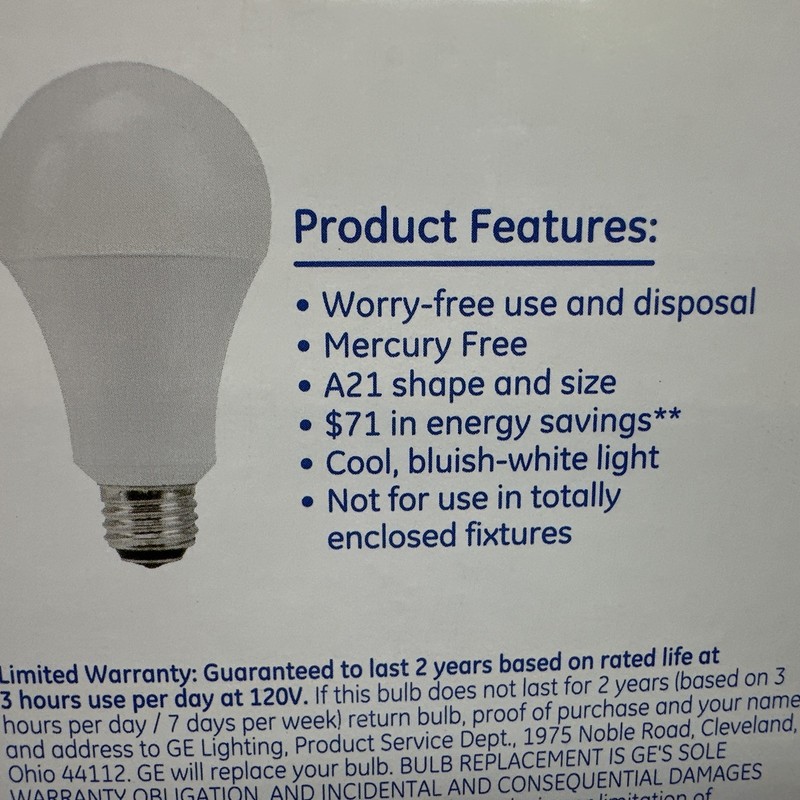 GE Basic Bulbs LED A21 Medium Base 3 Way In Daylight Up To 2200lm {D} gallery