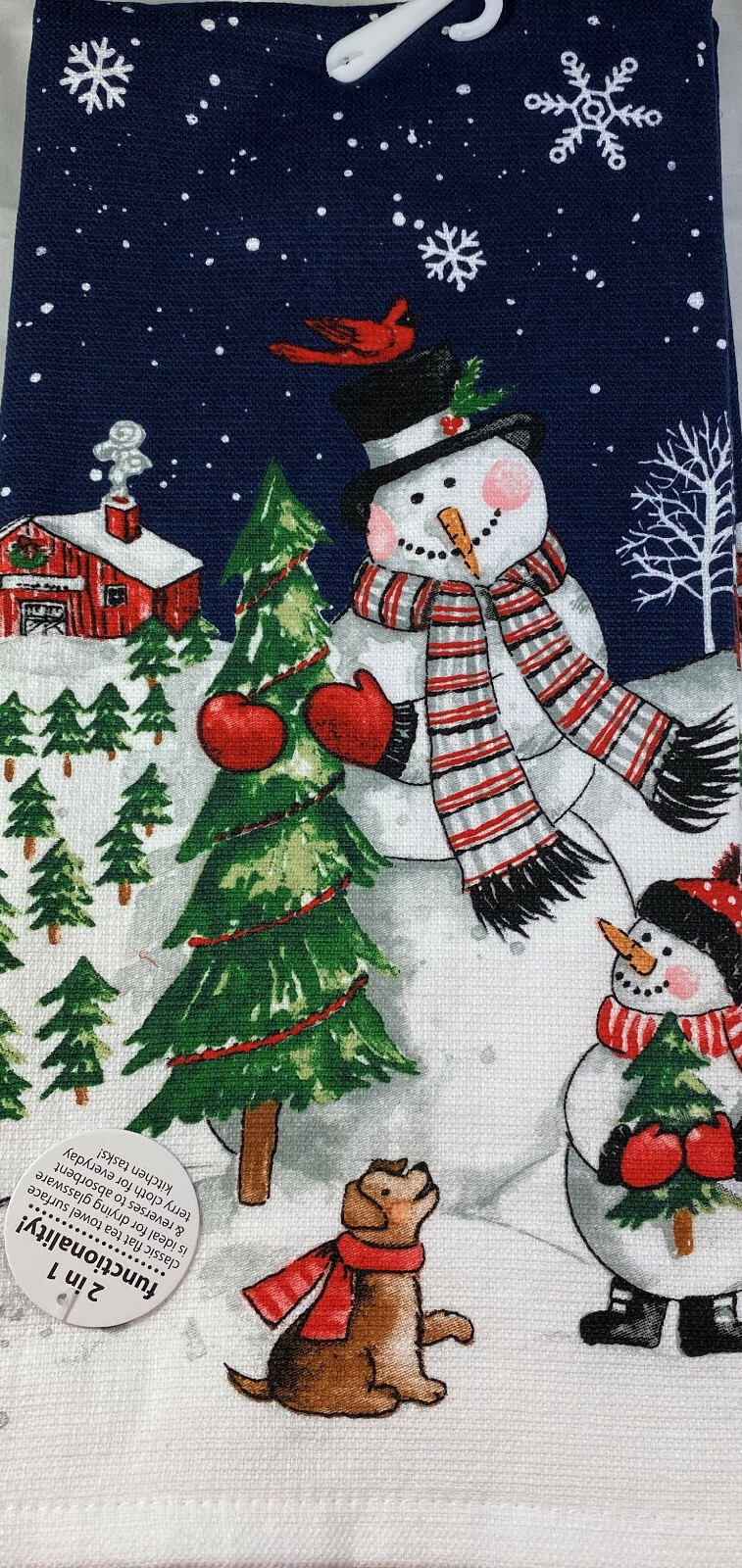 Decorative Kitchen Towel Set Winter Scene Cotton Muti Color 18 x 28 In. gallery