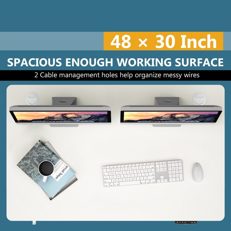 Costway 48"x30" Universal Tabletop for Standard & Standing Desk Frame White gallery