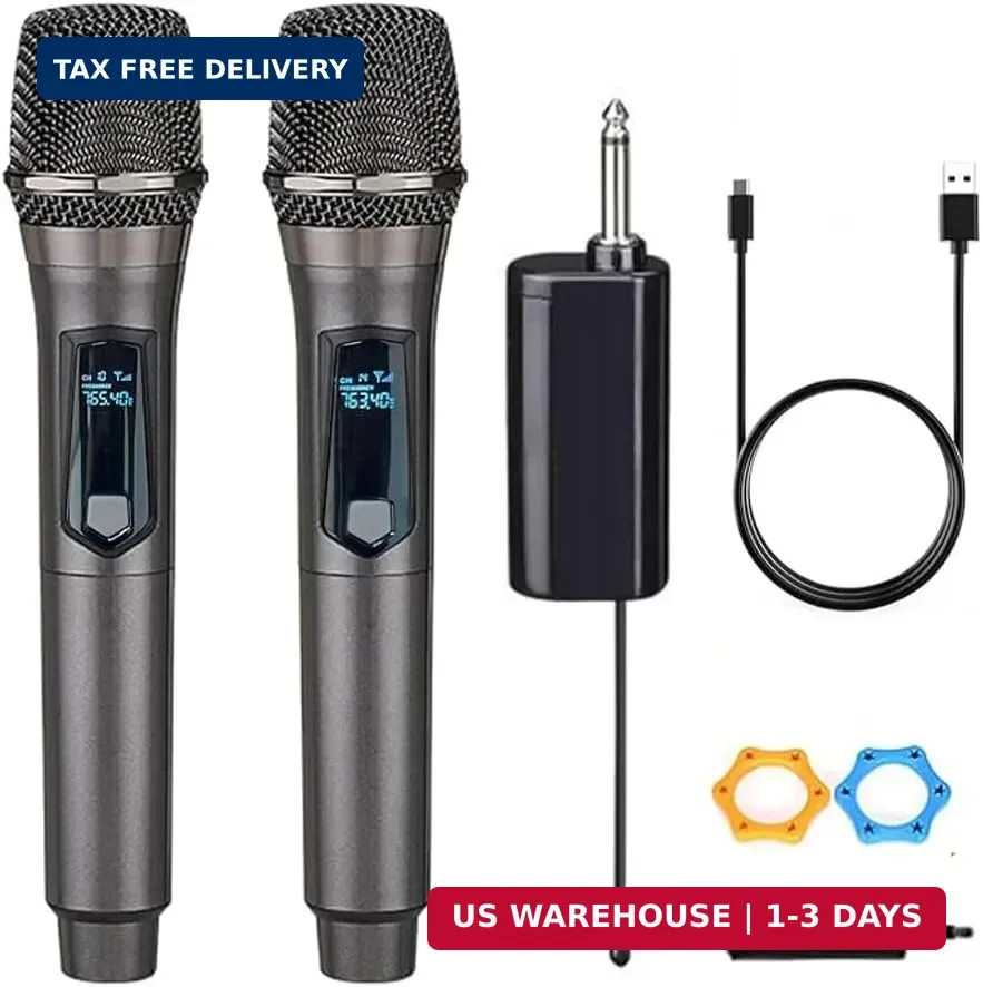 Wireless Microphone, Rechargeable Fixed Frequency Wireless Dual Microphone,Handh gallery