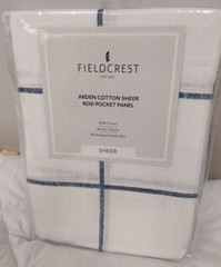 Fieldcrest Arden Sheer Rod Pocket Panel Curtain 100% Cotton 50in x 108in