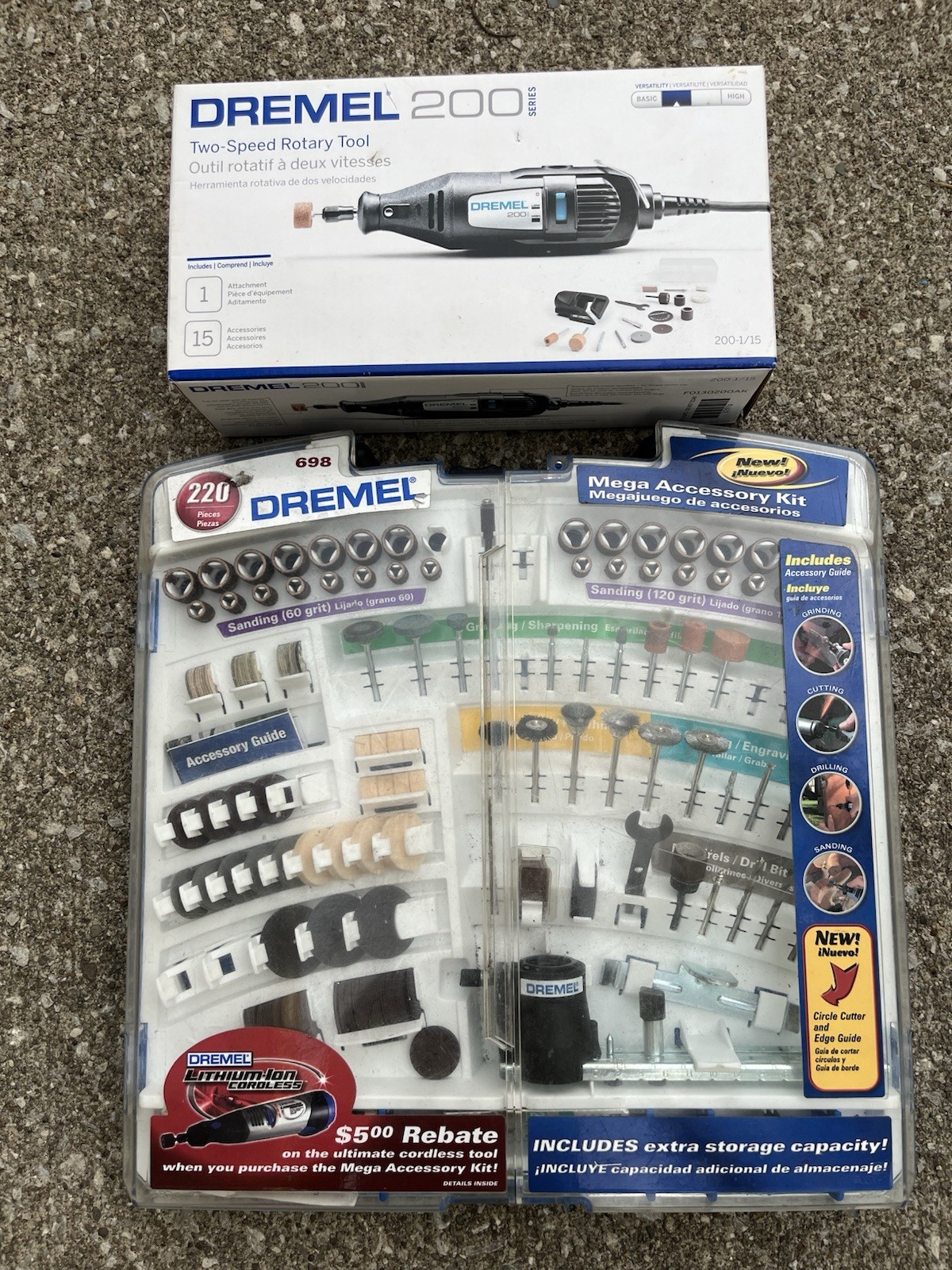 DREMEL 200 SERIES - Two-Speed Rotary Tool New Sealed With 200 Piece Set gallery