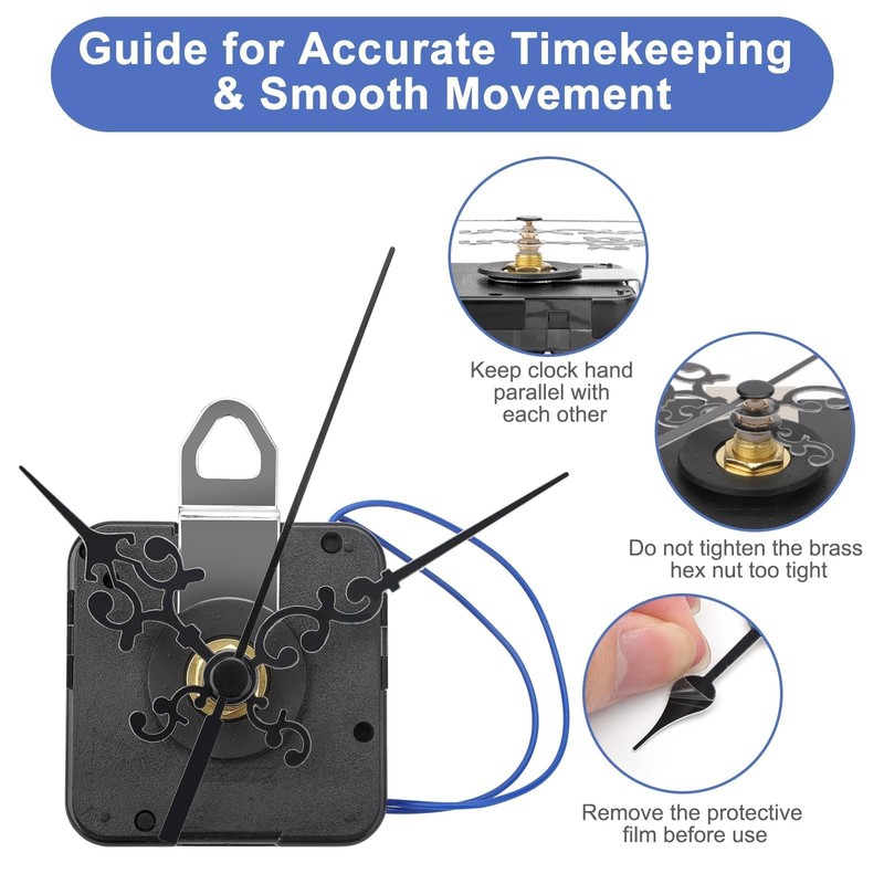 EEEKit Chiming Clock Mechanism Replacement, Battery Motors with Chime Black gallery