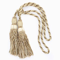 10″ Double Tassel Tieback Beige, Ivory, Light Brown – W149 [Invidual]