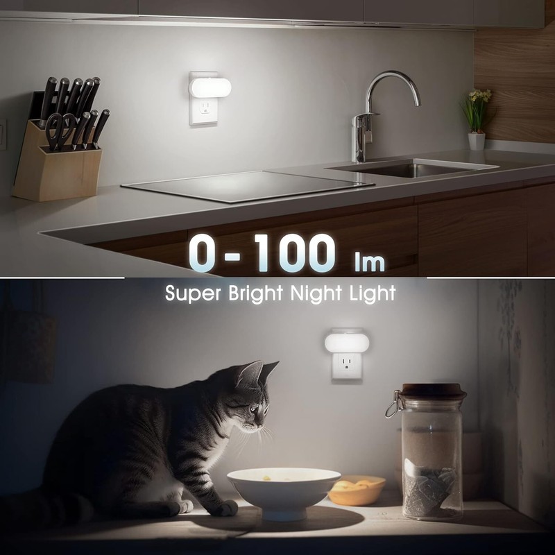 Led Night Light, Plug into Wall, [2 Pack] with Dusk to Dawn Sensor, 1W 5000K Dim gallery
