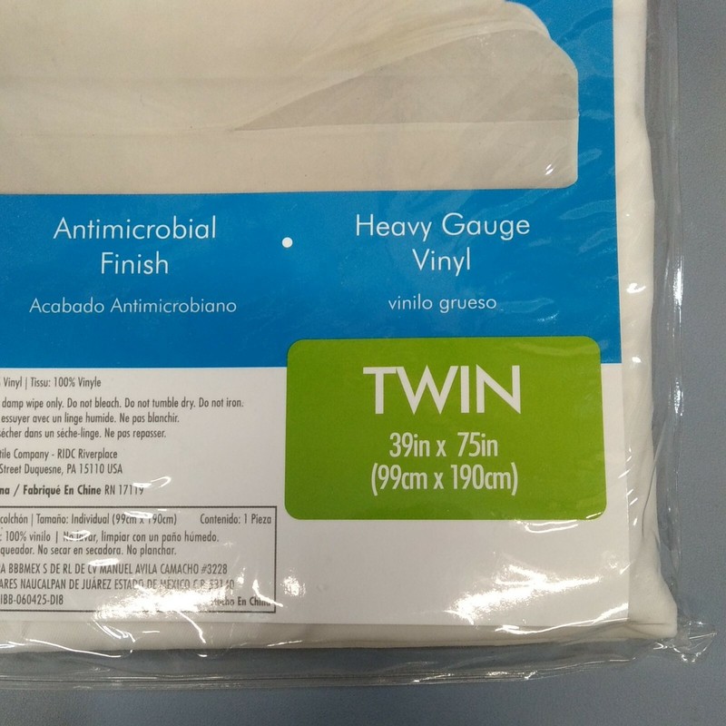 Bedding Essentials 9 inch Zippered Vinyl Mattress Protector White Twin 39x75 in gallery