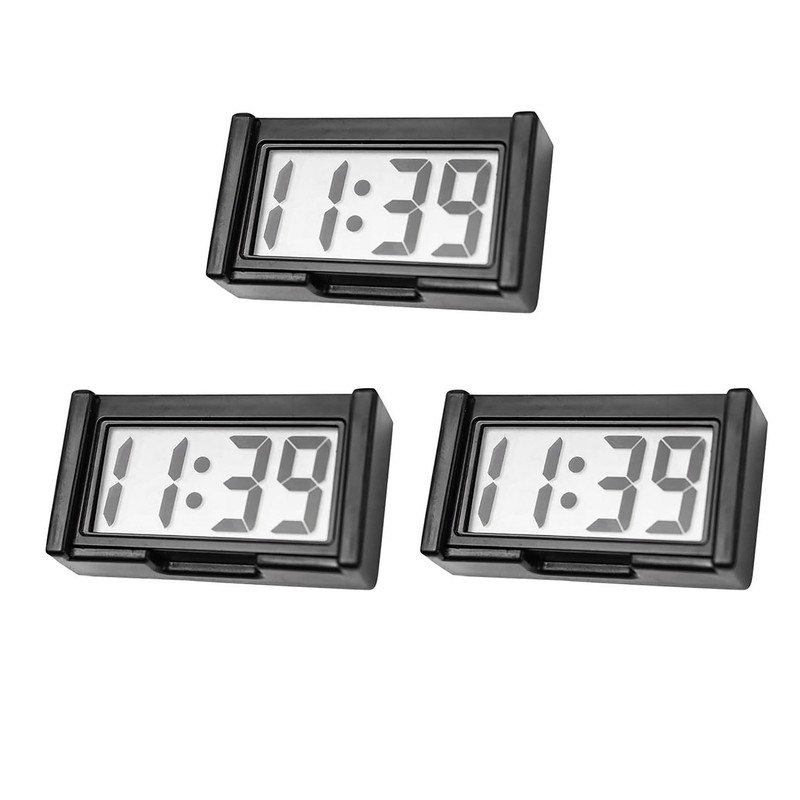 3PC Portable Mini Digital Clock Small Adhesive Stick On Battery Operated LCD New gallery