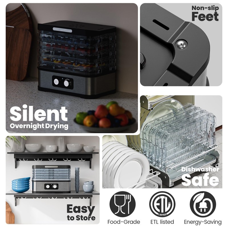 Deshidratador De Alimentos Electrico 250W Para Cocina Frutas Carne Seca Verduras gallery