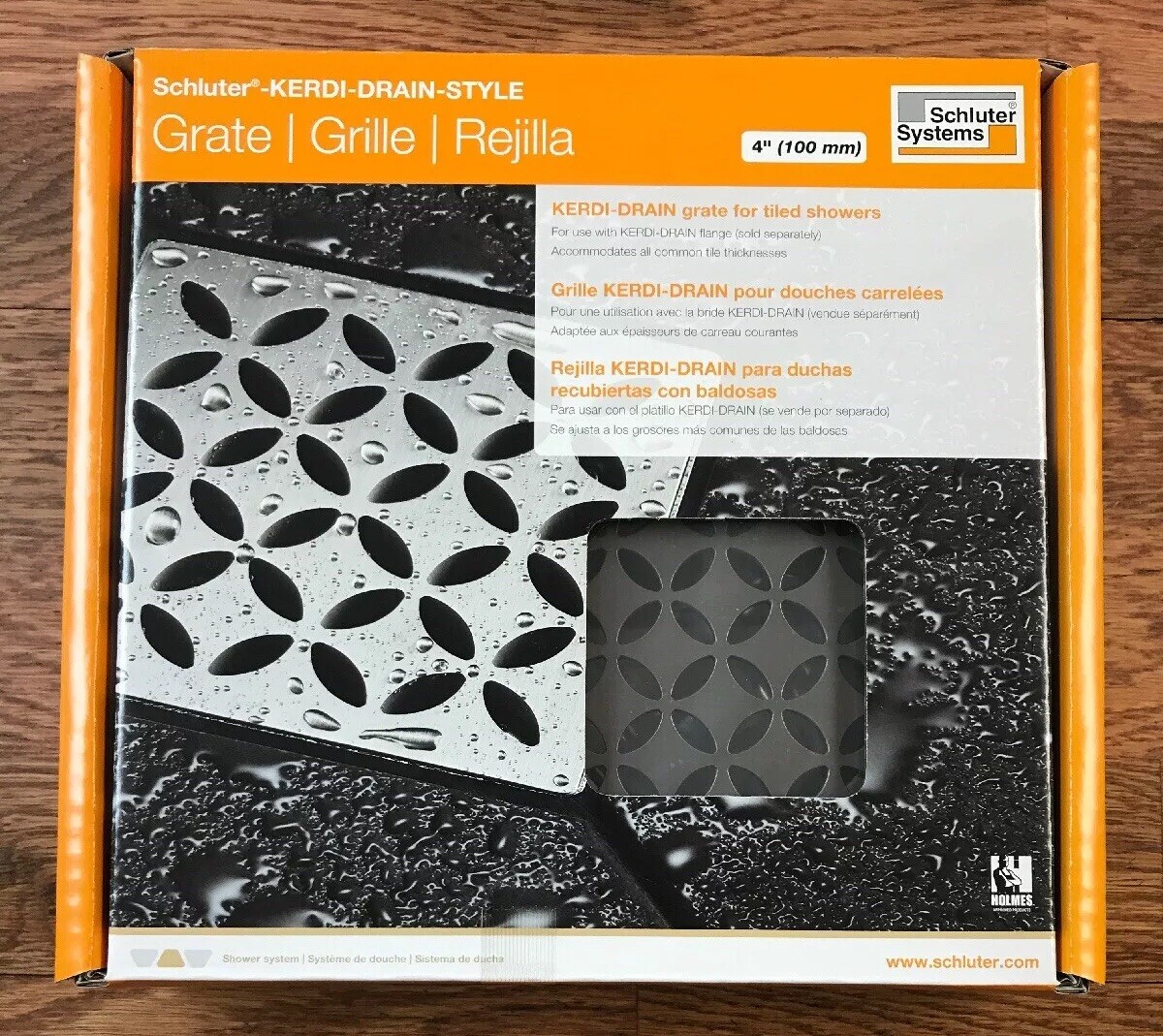 Schluter Kerdi Shower Drain Style Kit Floral Brushed Stainless Steel PVC gallery