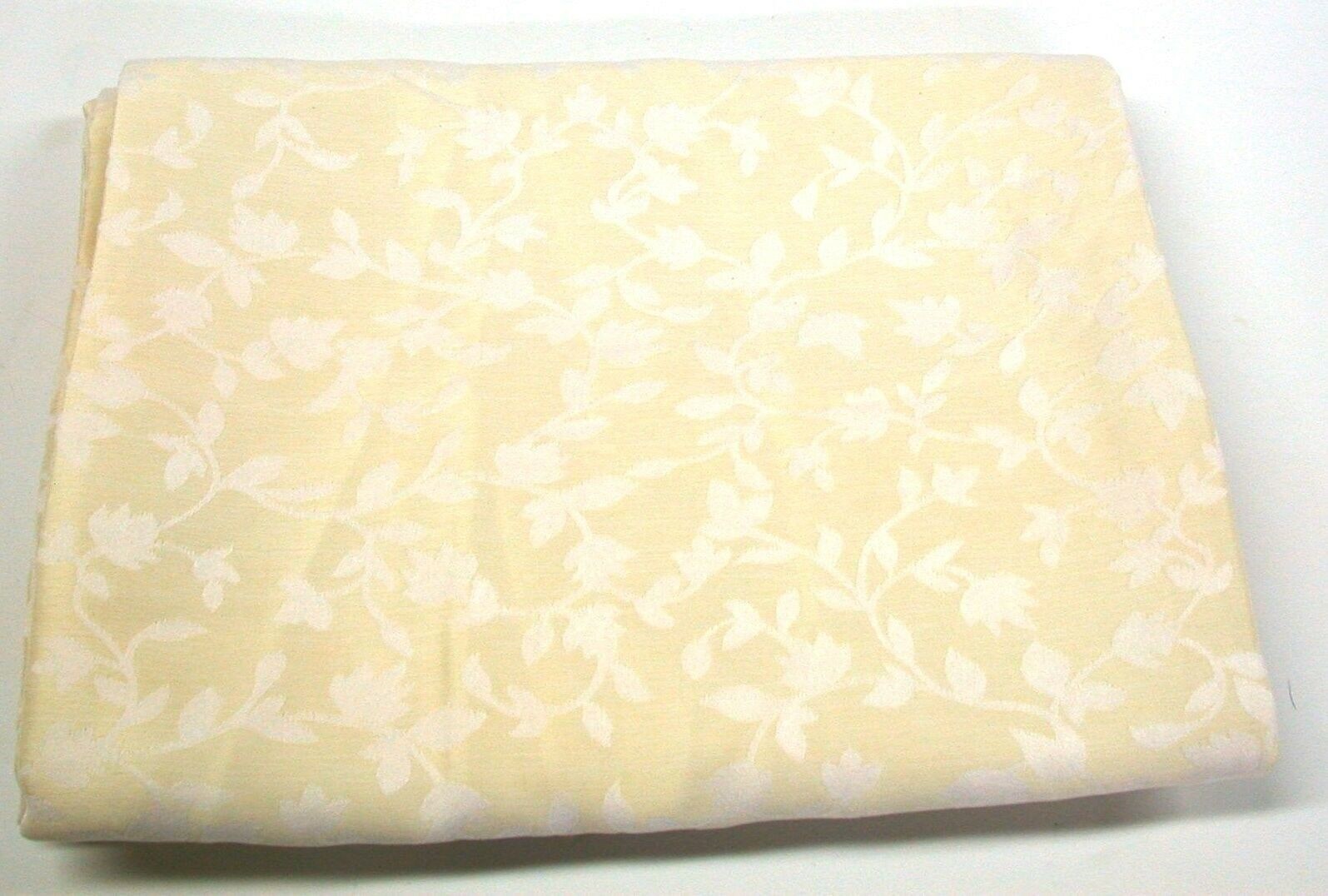 Royal Tradition Grommet Drape Panel ~ White Leaves on Ivory ~ 54" W x 85" L NEW gallery