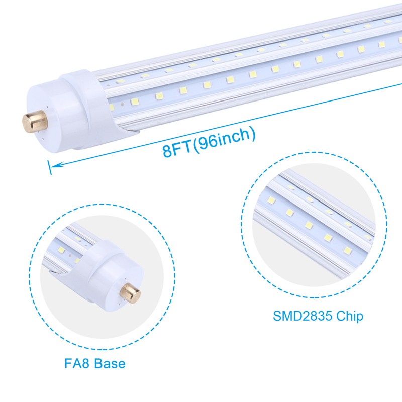 8FT FA8 Double Side V Shaped LED Tube Light 65W T8 T10 T12 Single Pin Shop Light gallery