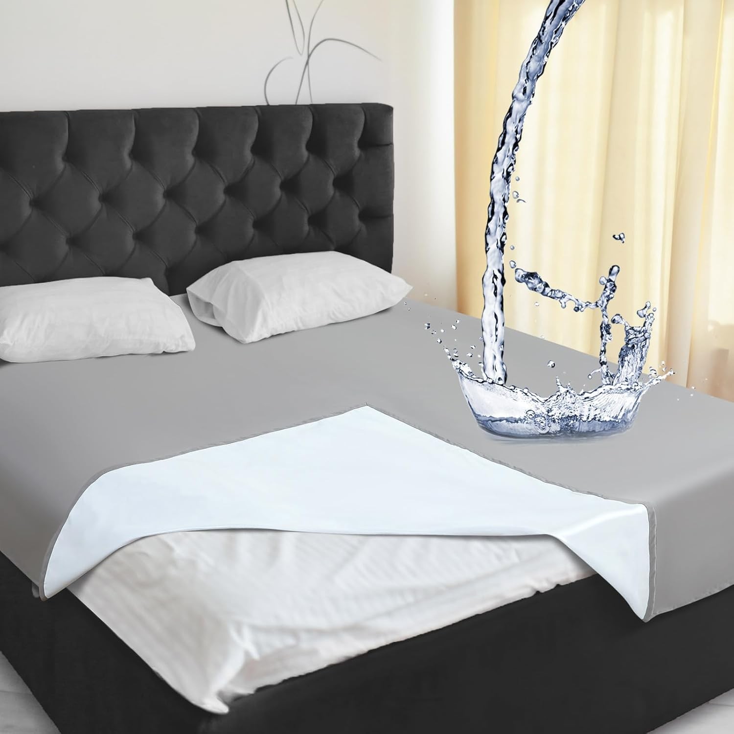 Waterproof Bed Blanket Queen Size 78'' X 82'' Gray Polyester gallery
