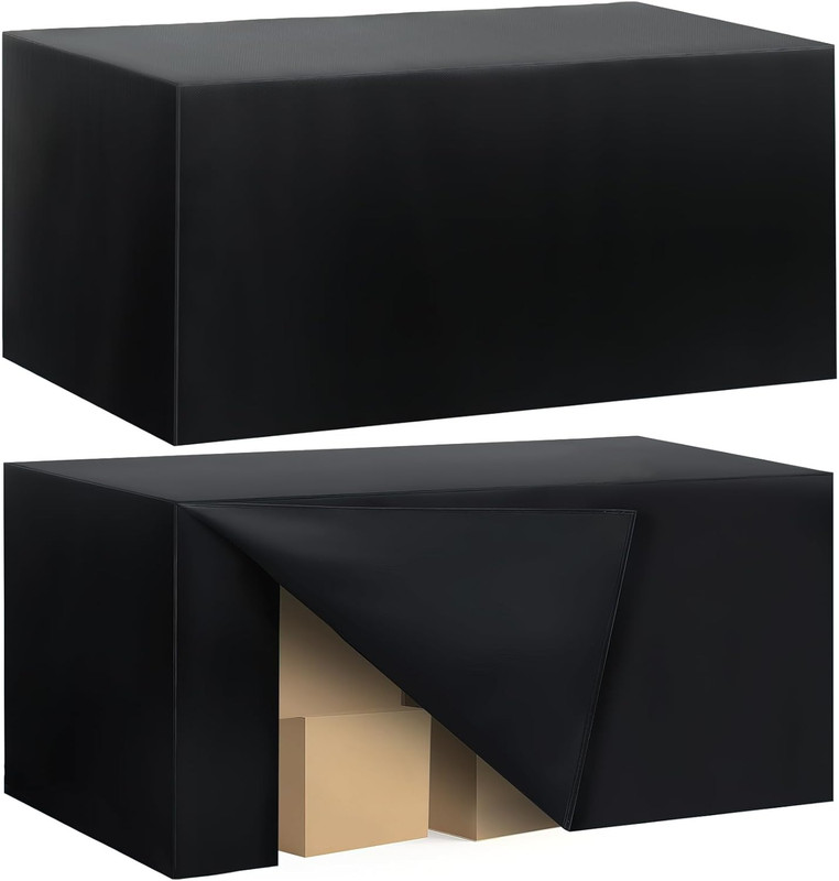 2 Pack Fitted Tablecloth 6ft Rectangle 72x30in Black Water Resistant Table Cover gallery