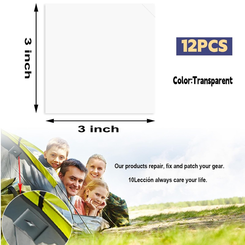 Pool Patch Repair Kit for Inflatables-Air Mattress 3in*3in*12P, Transparent gallery