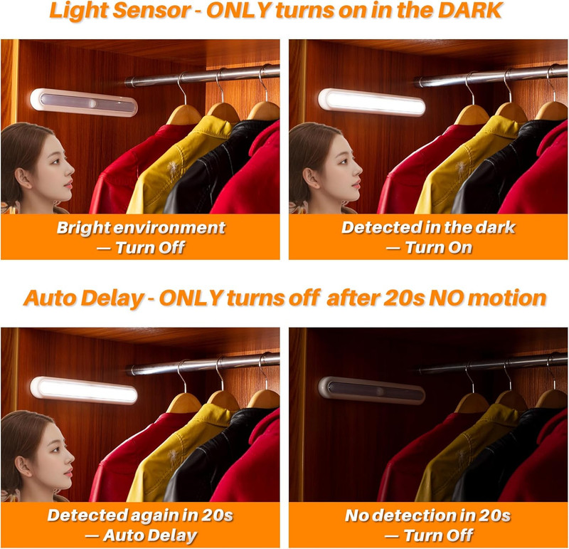 11” Motion Sensor LED Lights - Battery Operated, 2 Pack for Indoor Use gallery