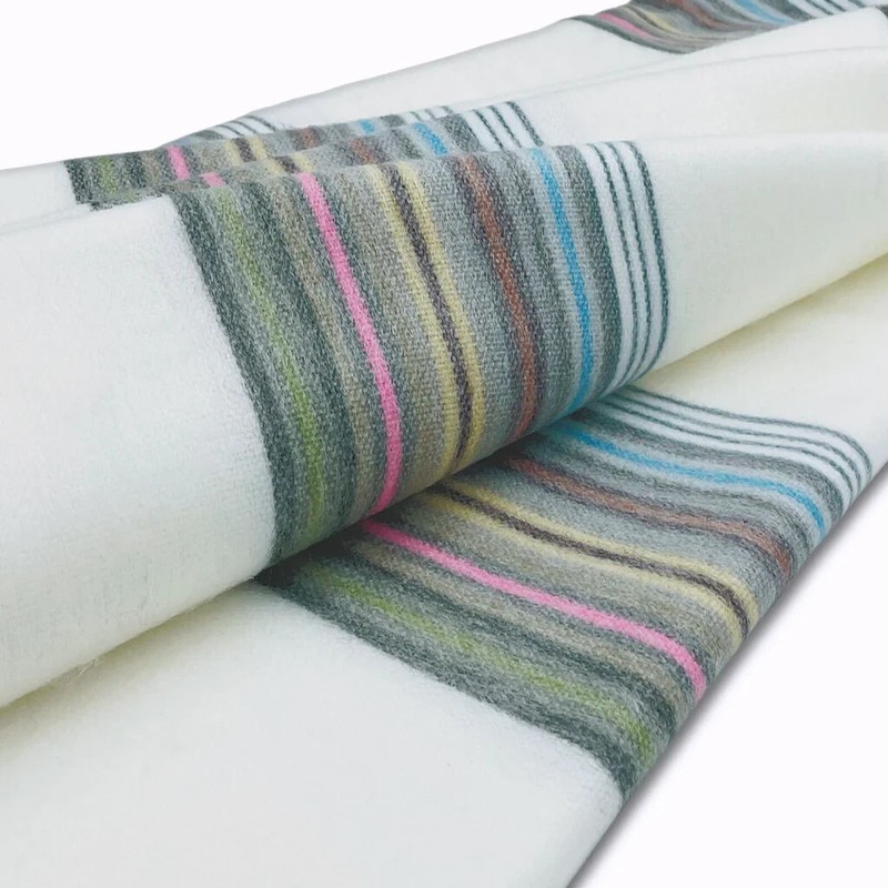 SOFT&WARM STRIPED ALPACA WOOL BLANKET 100"x71" XL QUEEN PLUS BED SOFA COVER gallery