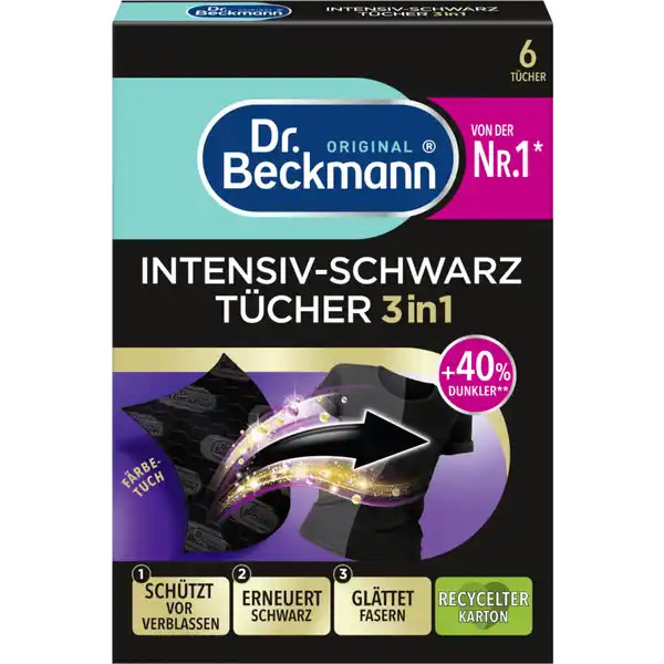 Dr. Beckmann In-Wash sheets RENEW BLACK CLOTHES- 6ct. 3in1 -FREE SHIPPING gallery