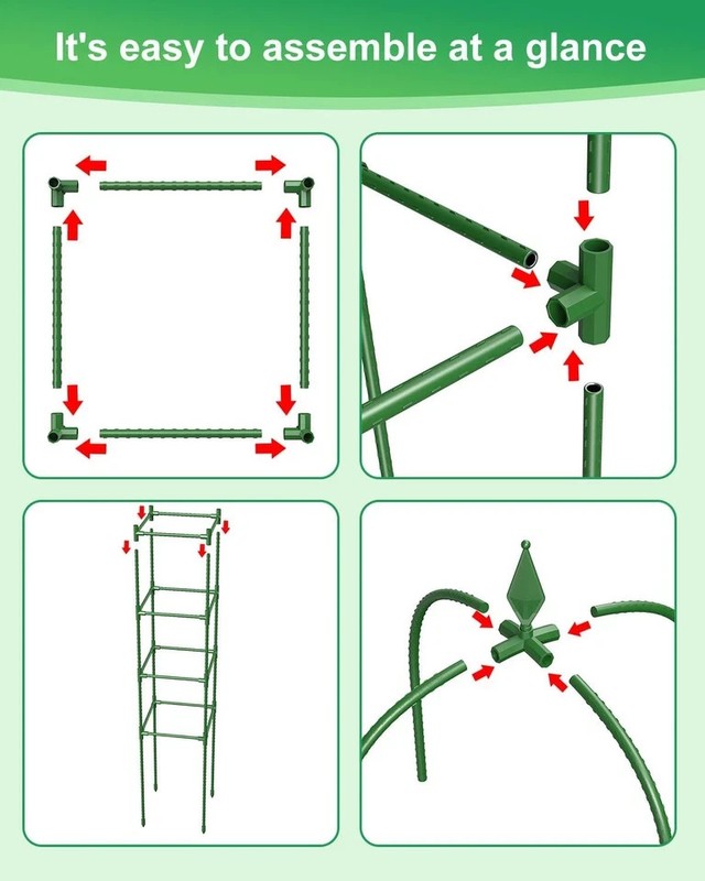 2-Pack 6FT Rustproof Garden Trellis for Climbing Plants - Heavy-Duty Support gallery