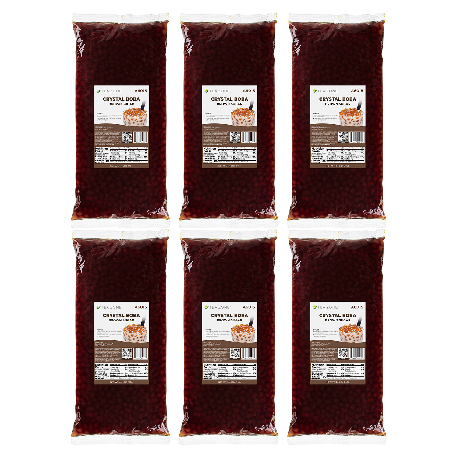 Tea Zone Crystal Boba, Brown Sugar, (6 bags/case), Main material for Boba Tea gallery