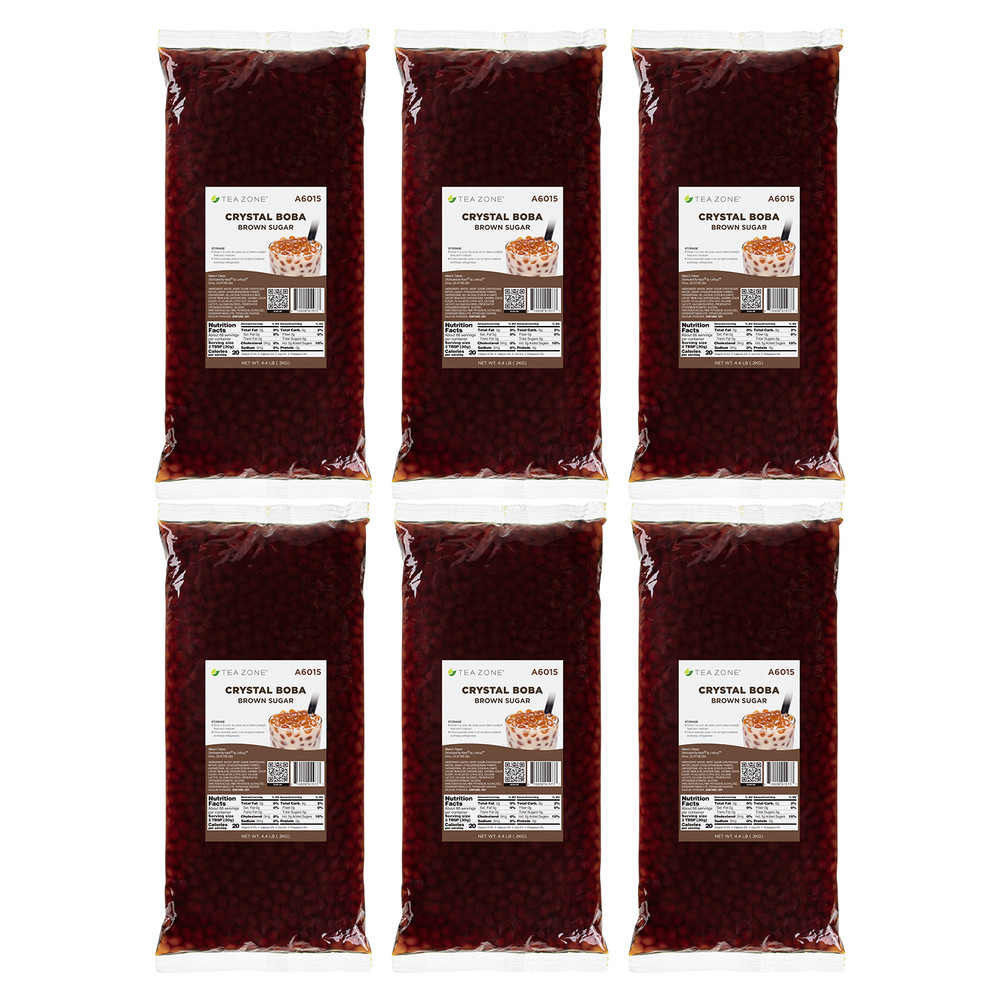 Tea Zone Crystal Boba, Brown Sugar, (6 bags/case), Main material for Boba Tea