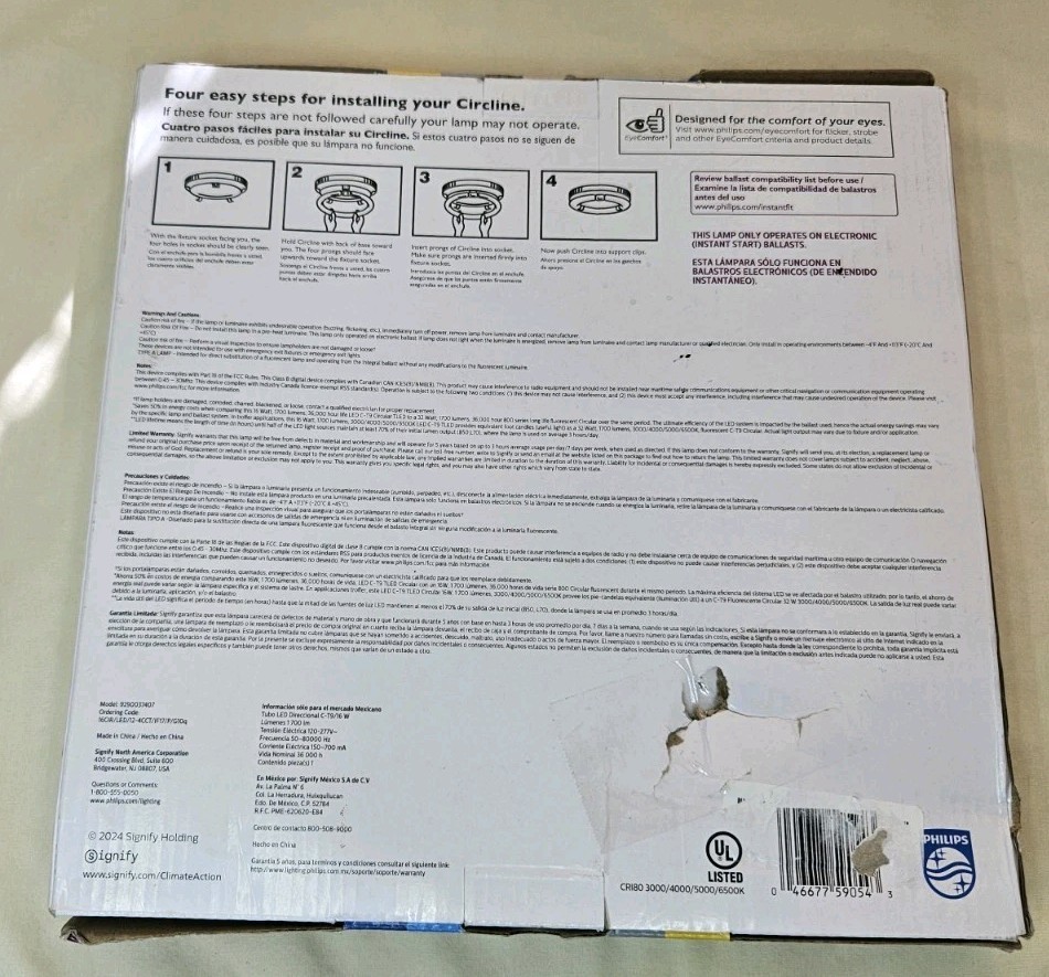 Philips 32w 12" Multiple CCT C-T-9 LED Circular Tube Light, 3000K-6500K, NEW gallery