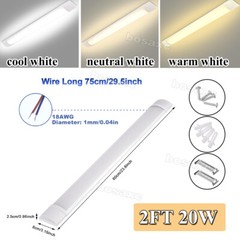 LED Batten Low Profile Fluorescent Ceiling Tube Light 6500K 54W 2FT 4FT 5FT 6FT