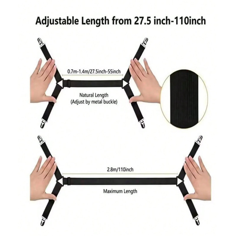 Bed Sheet Holder Straps 4Pcs Triangle Mattress Gripper Clips Suspender Elastic gallery