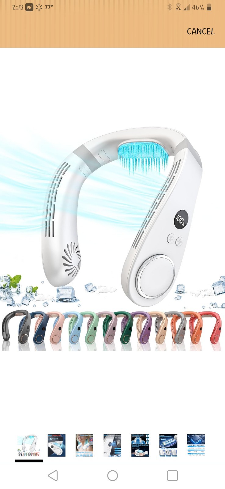 Neck Air Conditioner, Rechargeable Neck Fan With Metal Cooling Plate gallery