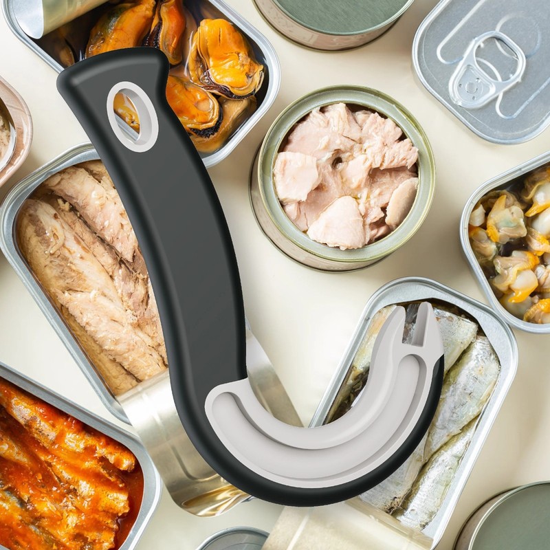 Easy Grip Hook Can Opener Durable Plastic Manual Opener for Home Kitchen Use gallery