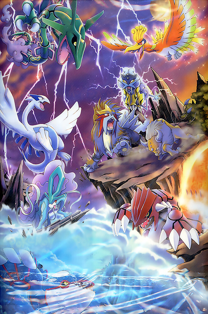 Pokemon Legendaries Silver Gold Ruby Version Premium POSTER MADE IN USA - OTH587 gallery