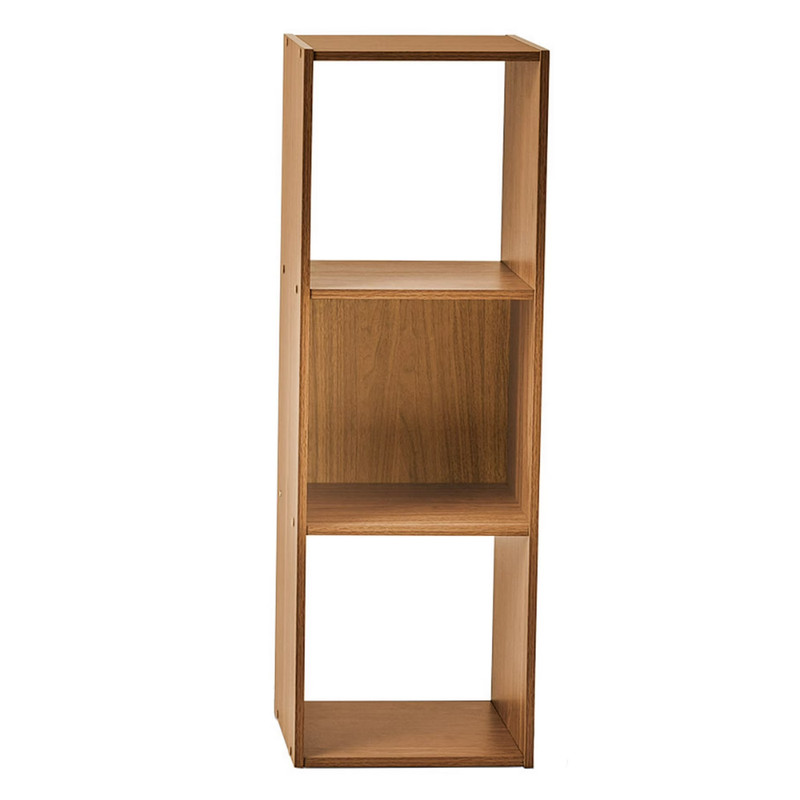 Mainstays 3-Cube Storage Organizer, 11 in Shelves, Bookcase, Warm Walnut Finish gallery