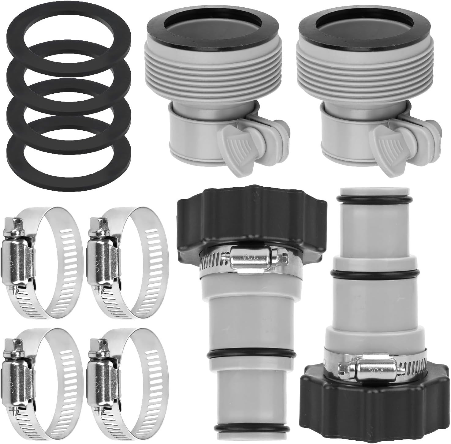 Pool Hose Adapter Type A/B for Intex, Pool Pump Hose Adapter with Clamps Gaskets gallery
